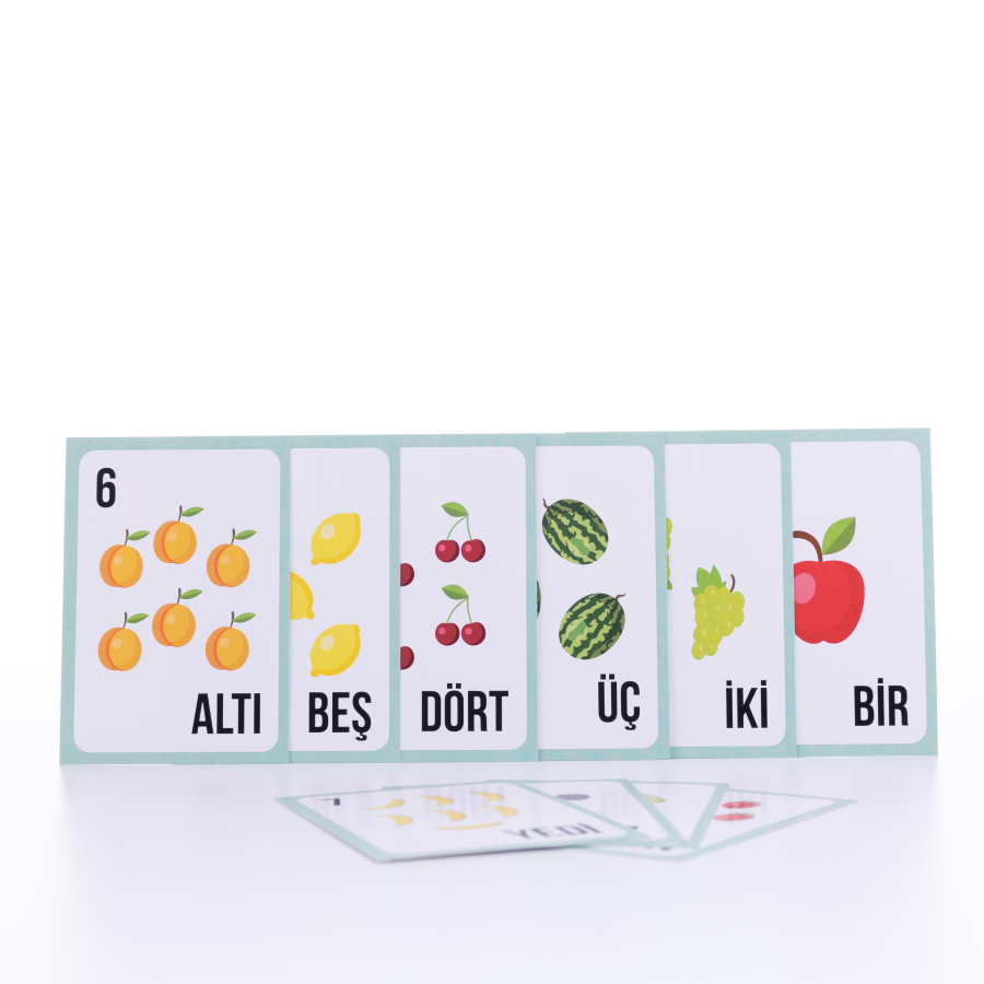 Number learning card set, fruits - 1