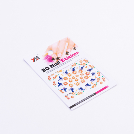 Colorful adhesive 3D nail sticker set, butterfly - Bimotif