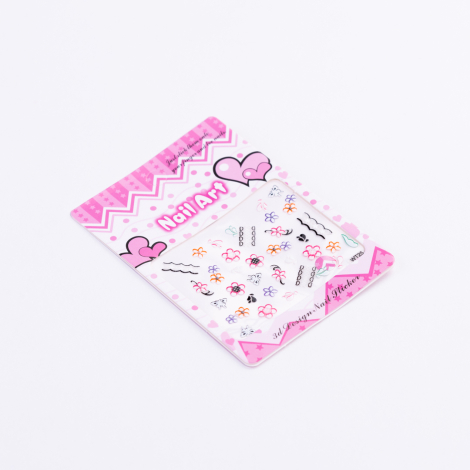 Colorful adhesive nail sticker set, mixed - Bimotif