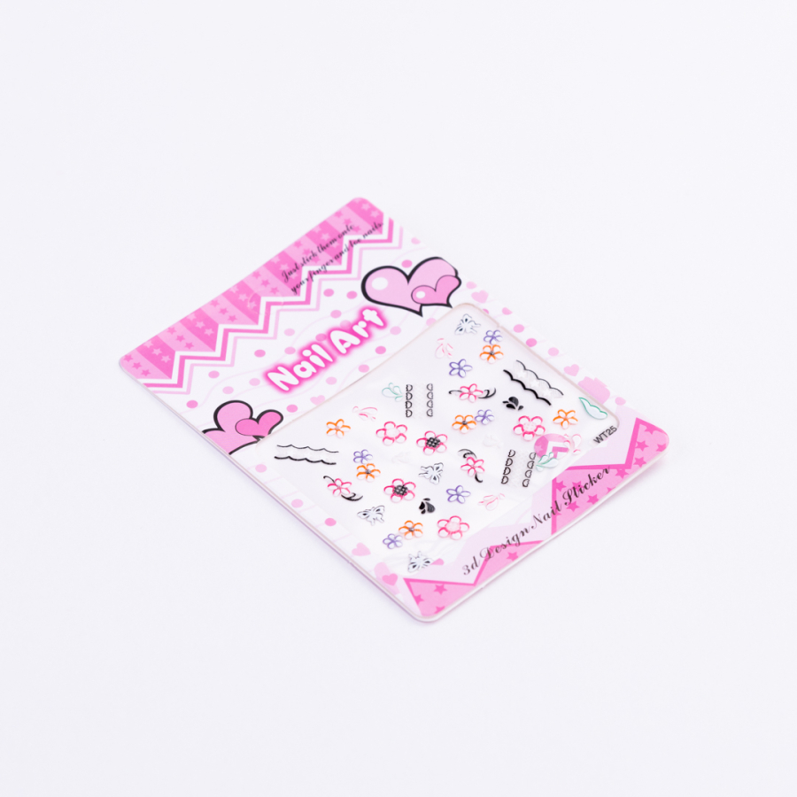 Colorful adhesive nail sticker set, mixed - 1