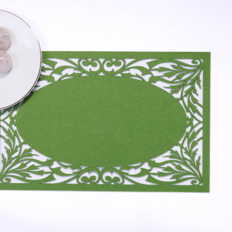 Felt placemat, green, 29x45 cm / 2 pieces - Bimotif