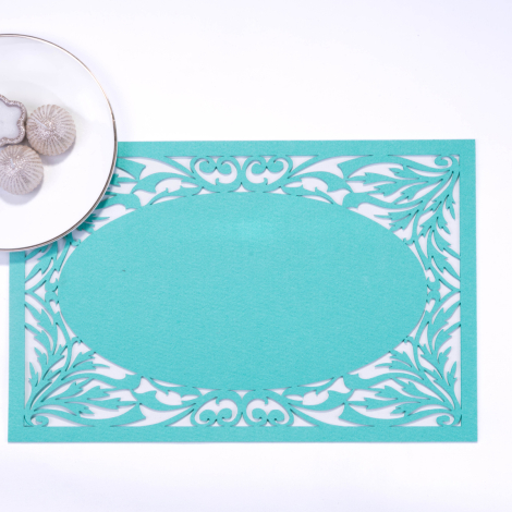 Felt placemat, turquoise, 29x45 cm / 2 pieces - Bimotif
