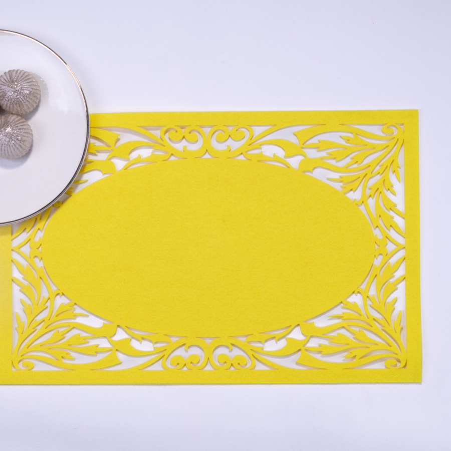 Felt placemat, yellow, 29x45 cm / 2 pieces - 1