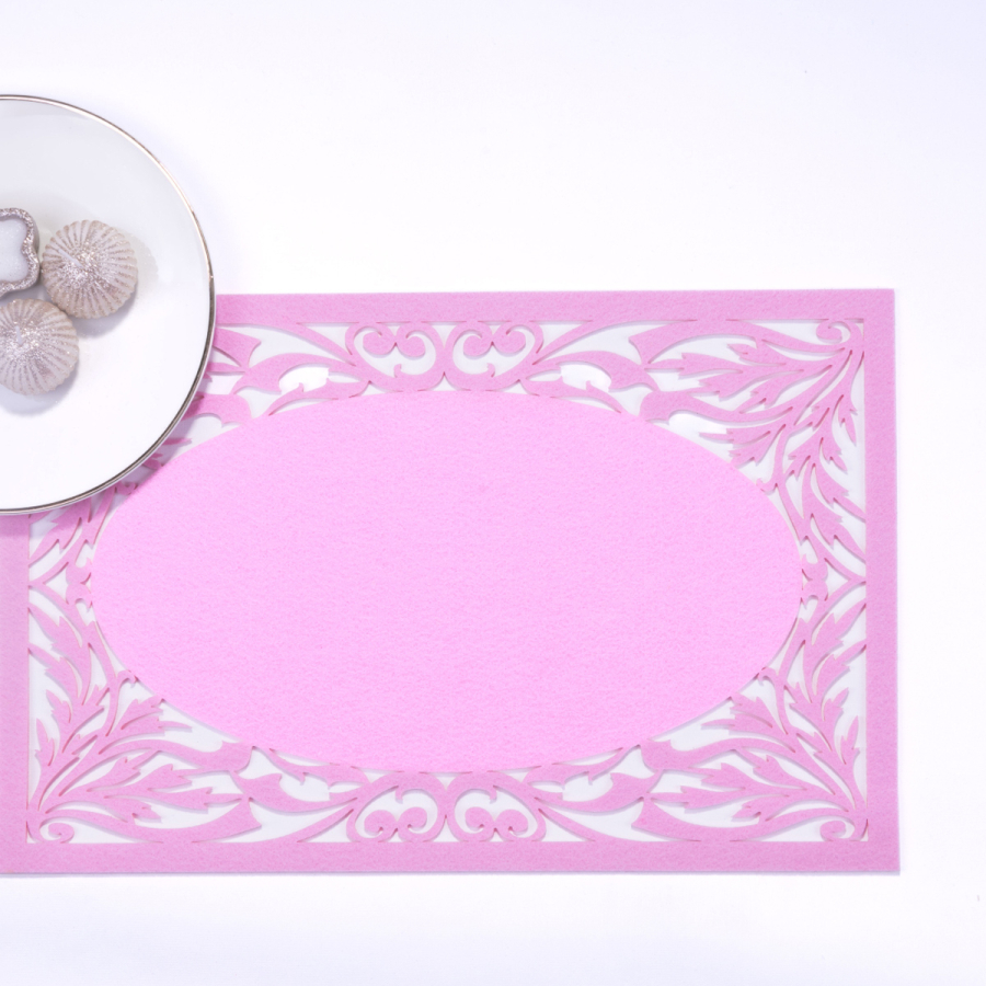 Felt placemat, pink, 29x45 cm / 2 pieces - 1