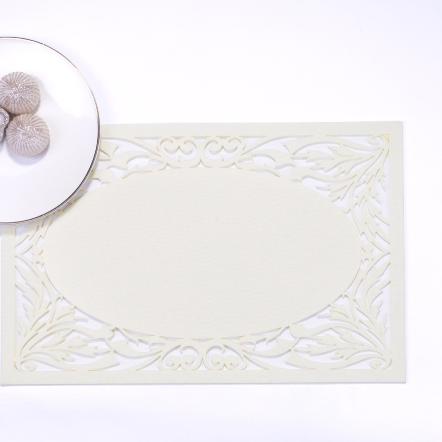 Felt placemat, cream color, 29x45 cm / 2 pieces - 1
