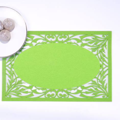 Felt placemat, light green, 29x45 cm / 2 pieces - Bimotif