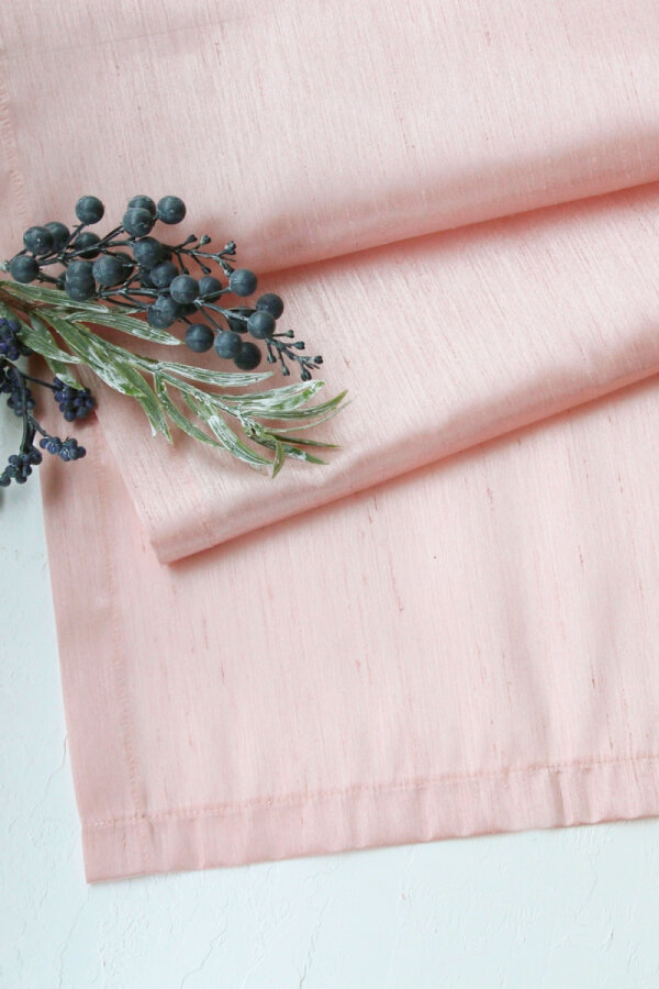 Ramazan'a Özel 5 parça Sofra Seti (Osmanlı İpeği Runner ve 4lü Peçete) / Pudra-Somon - 2