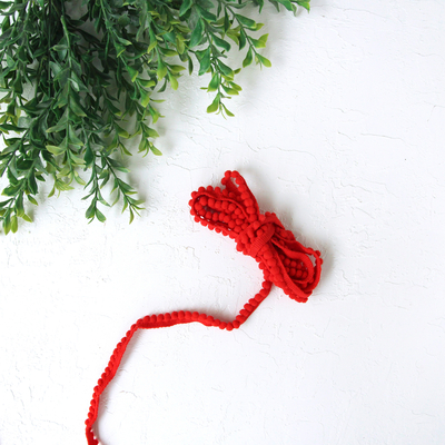Kırmızı minik ponpon şerit, 1 cm / 5 metre - 1