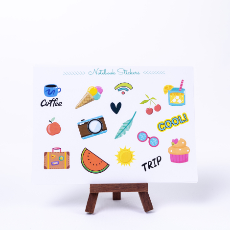 Renkli şekilli notebook sticker seti, holiday, A5 / 50 sayfa - Bimotif