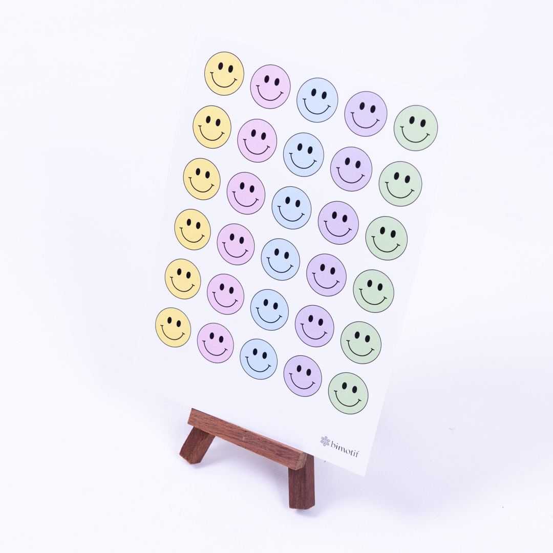 Renkli Smile, Sticker Seti, A5 / 2 Sayfa