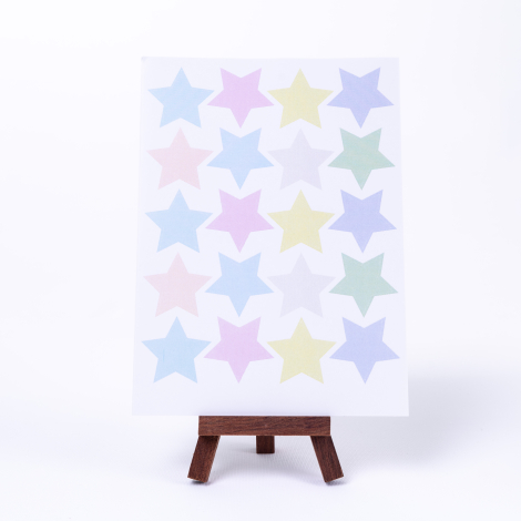 Renkli yıldız sticker seti, A5 / 10 sayfa - Bimotif