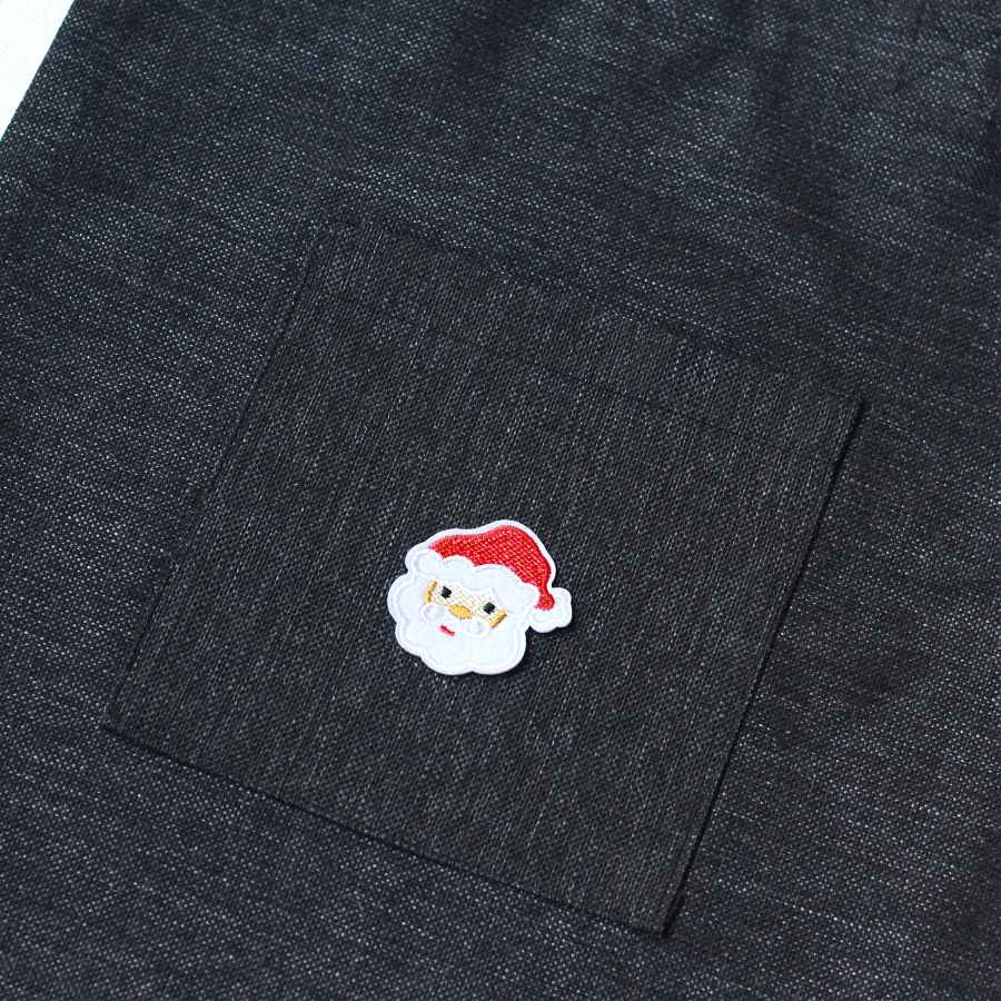 Santa, siyah poly-keten kumaş çanta, 35x40 cm - 3