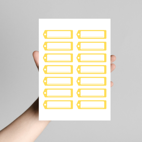 Sarı isimlikli okul etiketi / stickerı, 6.25x2 cm (10 sayfa) - Bimotif