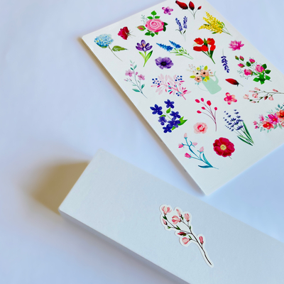 Şekilli sticker, flowers, 1.5x5.5 cm / 10 sayfa - 2