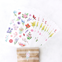 Şekilli sticker, flowers / 10 sayfa - Bimotif