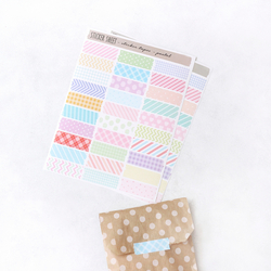 Şerit sticker bant, geometrik, 30 adet (1 sayfa) - Bimotif