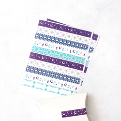 Şerit sticker bant, Ramazan motifleri, 10 adet (1 sayfa) - Bimotif