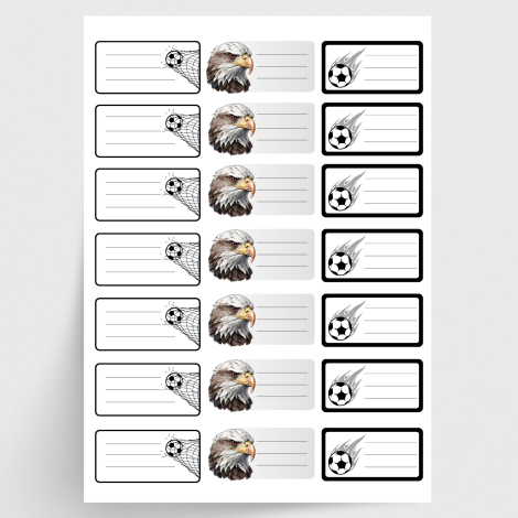 Siyah-Beyaz isimlik okul etiketi, sticker seti, 21 adet - Bimotif