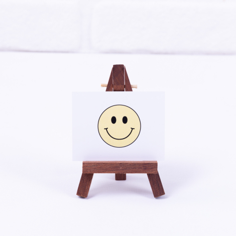 Smile mini not ve tebrik kartı, sarı 6,5 x 8,5 cm / 10 adet - Bimotif