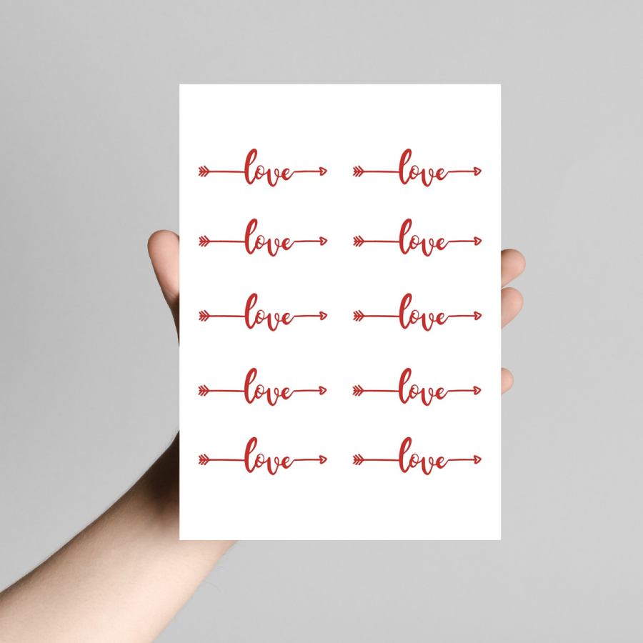 Sticker, love, arrow / 7.4x2.4 cm (2 sayfa) - 1