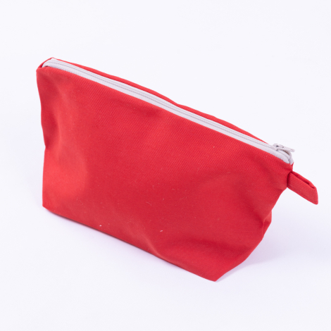 Su ve leke tutmaz duck kumaştan kırmızı makyaj çantası - Bimotif