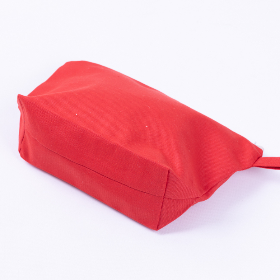 Su ve leke tutmaz duck kumaştan kırmızı makyaj çantası - 3