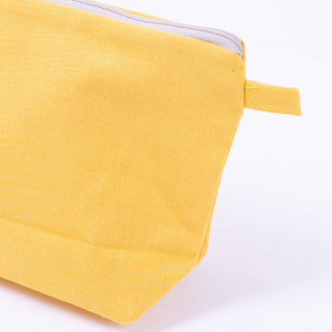 Su ve leke tutmaz duck kumaştan sarı makyaj çantası - Bimotif (1)
