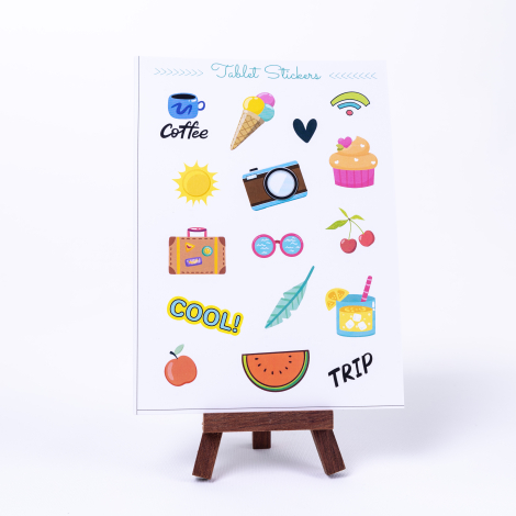 Tabletler için sticker seti, holiday, A5 / 2 sayfa - Bimotif