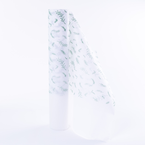 Tek Kullanımlık Masa Örtüsü, Yeşil Yaprak Desenli, 100x150 cm / 16 adet - Bimotif