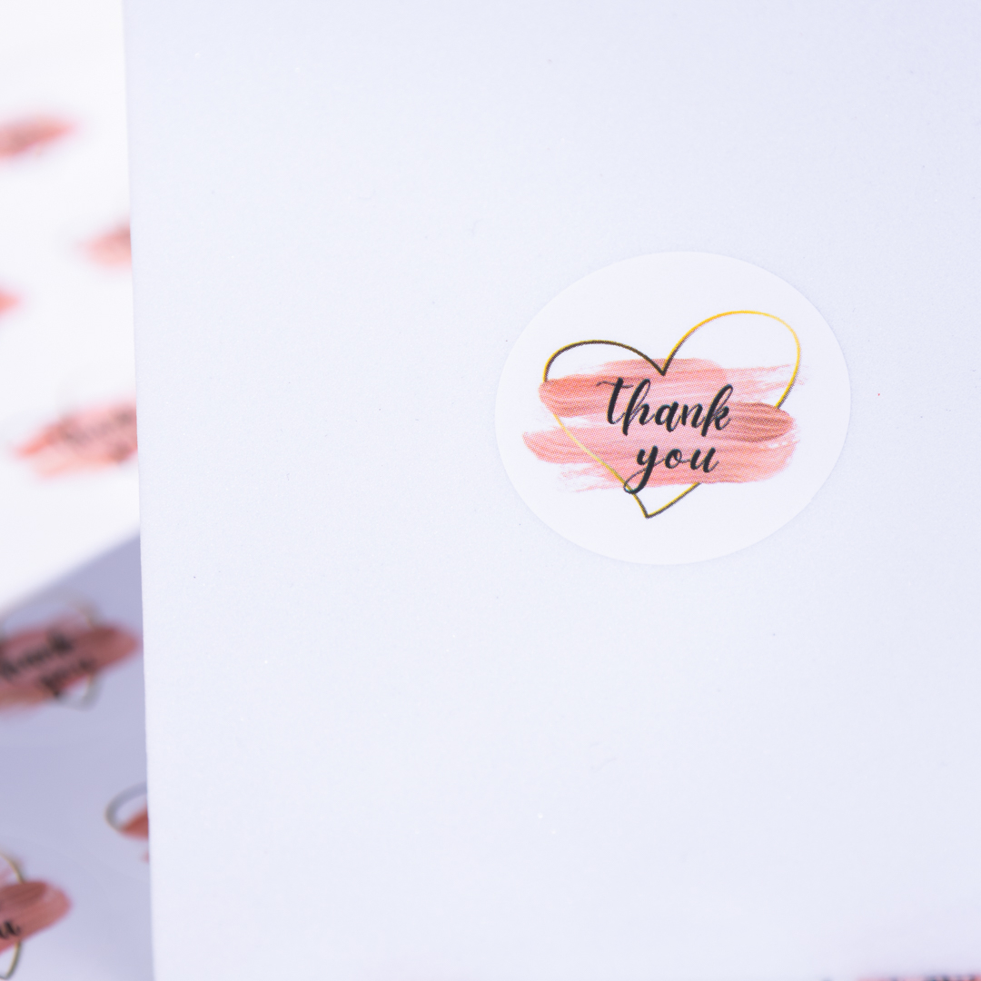 Thank You, Yazılı Sticker Seti, Kalpli, 525 Adet
