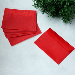Kırmızı transparan zarf, 11.5x16.5 cm / 5 adet - 3