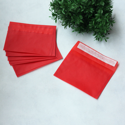 Kırmızı transparan zarf, 11.5x16.5 cm / 5 adet - Bimotif (1)