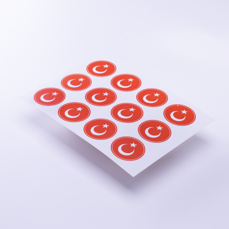 Türk bayrağı rozeti temalı sticker, A5 / 2 adet - Bimotif