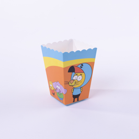 Turuncu Kral Şakir temalı popcorn kutusu / 4 adet - Bimotif