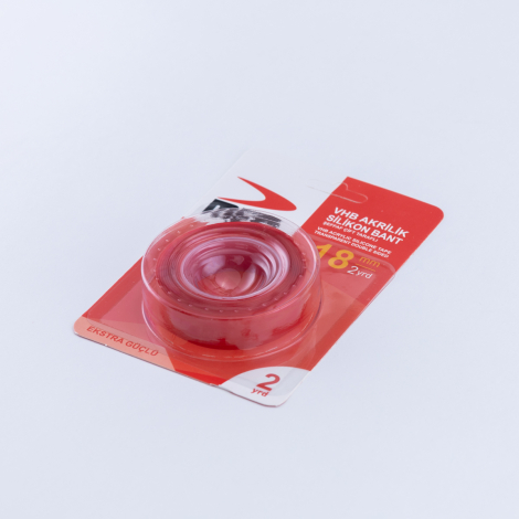 VHB Akrilik Silikon Bant, 18 mm genişlik, Kırmızı / 2 metre - Bimotif