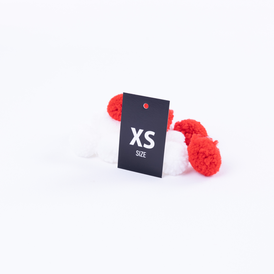 XS delikli, siyah beden etiketi seti, 4 x 6 cm / 10 adet - 1