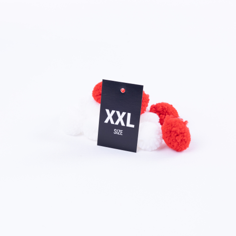 XXL delikli, siyah beden etiketi seti, 4 x 6 cm / 10 adet - Bimotif