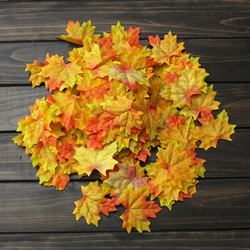 Yapay sonbahar yaprakları, 7.5x8 cm / 100 adet - Bimotif