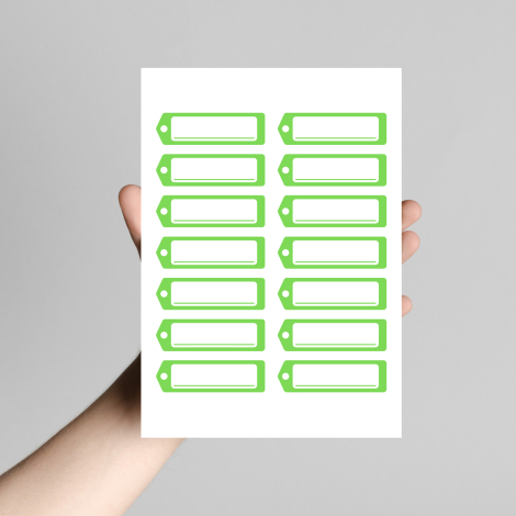 Yeşil isimlikli okul etiketi / stickerı, 6.25x2 cm (10 sayfa) - Bimotif
