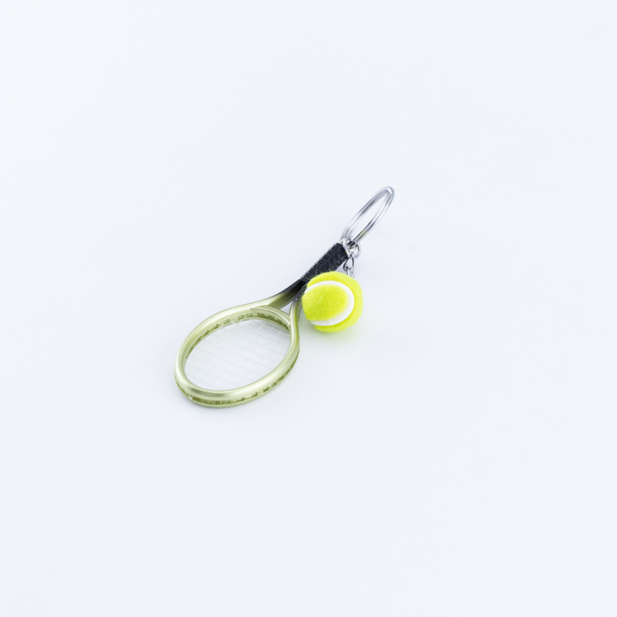Yeşil raket ve tenis topu anahtarlık - 1
