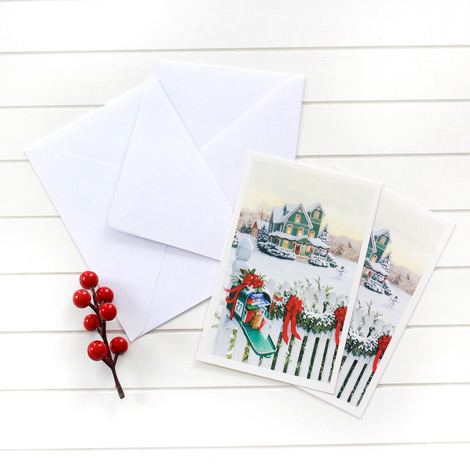 Yılbaşı kartpostal-zarf seti, yılbaşı postaları / 25 adet - Bimotif (1)