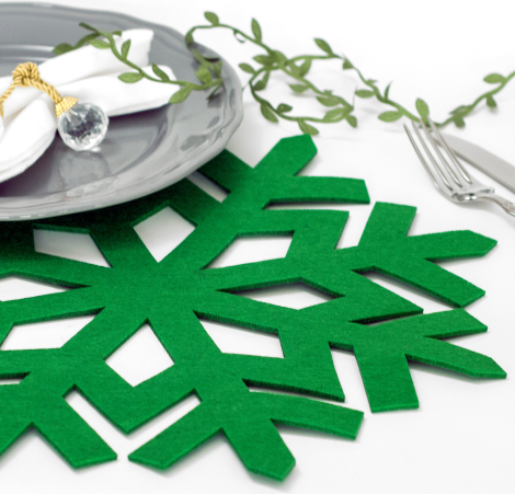 Yılbaşı keçe amerikan servis, 40 cm / Yeşil - Bimotif (1)