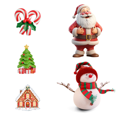 Yılbaşı sticker, noel baba ve yılbaşı figürleri, 525 adet (15 sayfa) - Bimotif (1)