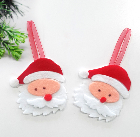 Yılbaşı süsü, 2li keçe motif, noel baba - Bimotif