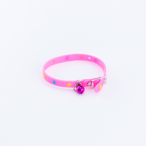 Zilli kedi ve köpek tasması 30 cm, Pembe - Bimotif